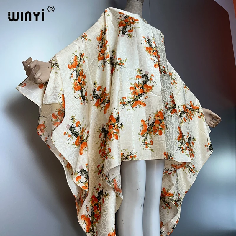 WINYI summer loose kaftan Boho Print Elegant long dress Women Evening party Caftan abaya muslim woman abaya dubai luxury