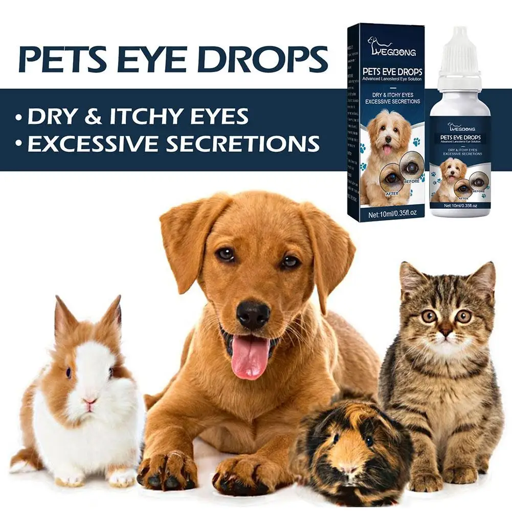 10ml Pet Eye Drops Tear Stains Remover Cataracts Eye Care Treating For Dry Eyes Pet Tear Stain Remover Eye Lubricating Eye Drop