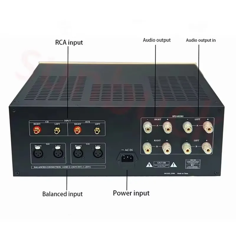 SUNBUCK E900 FET Circuit Remote Control XLR Balanced Power Amplifier 600W 2.0 Stereo HiFi Power Amplifier Audio