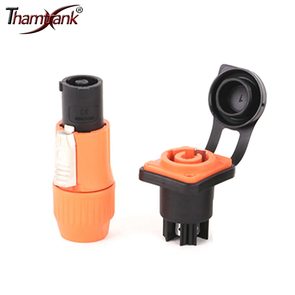 4pcs New Arrival 3Pins Powercon IP65 Waterproof Male Plug Female Chassis Socket Professional Speaker Connector Adapter 20A 250V