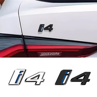 Car Stickers 3D ABS material Letters Rear Trunk Emblem Tailgate Decals For BMW i4 ix4 Black silver