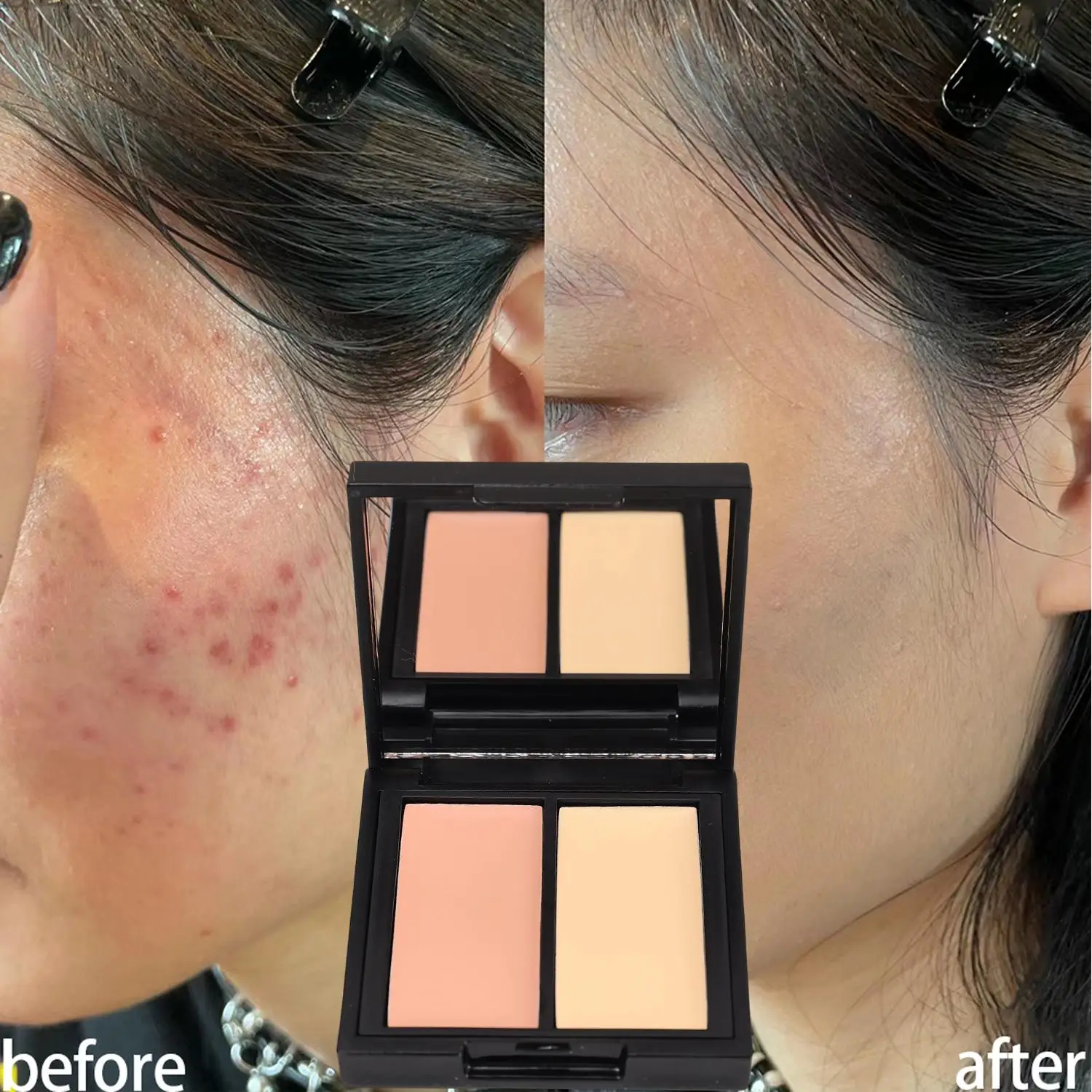 Two-color Moisturizing Concealer Makeup Palette Covers Eyes Dark Circles Spots Pimples Black Lacrimal Groove Brighten Concealer