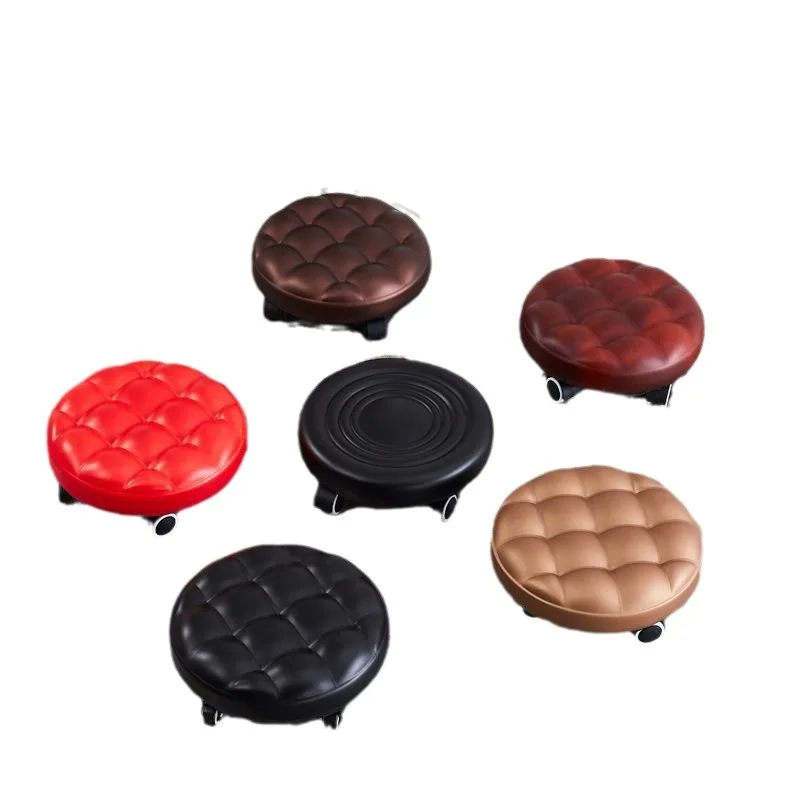 Home wheel wiping small chair, pulley sewing stool, low stool, rotating manicure, pedicure, round stool, with baby toddler