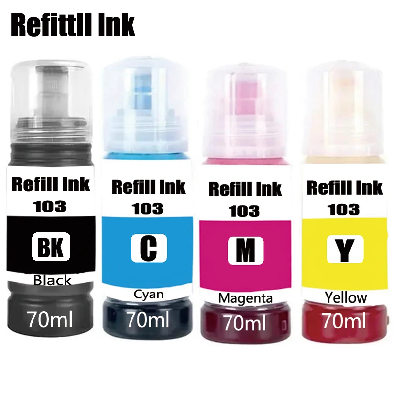 103 Premium refill ink for Epson 103 EcoTank L1110‎ L1210 L1250 L3100 L3101 L3110 L3111 L3150 L3151‎ L3156 Printer