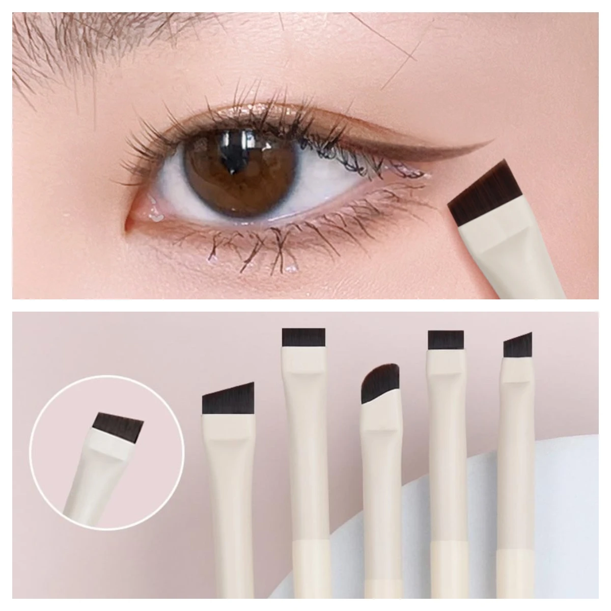 1PC Natural Eye Makeup Brushes Eyeshadow Brush Eyebrow Contour Eyeliner Brush Women Eyes Cosmetic Blending Detail Makeup Tools