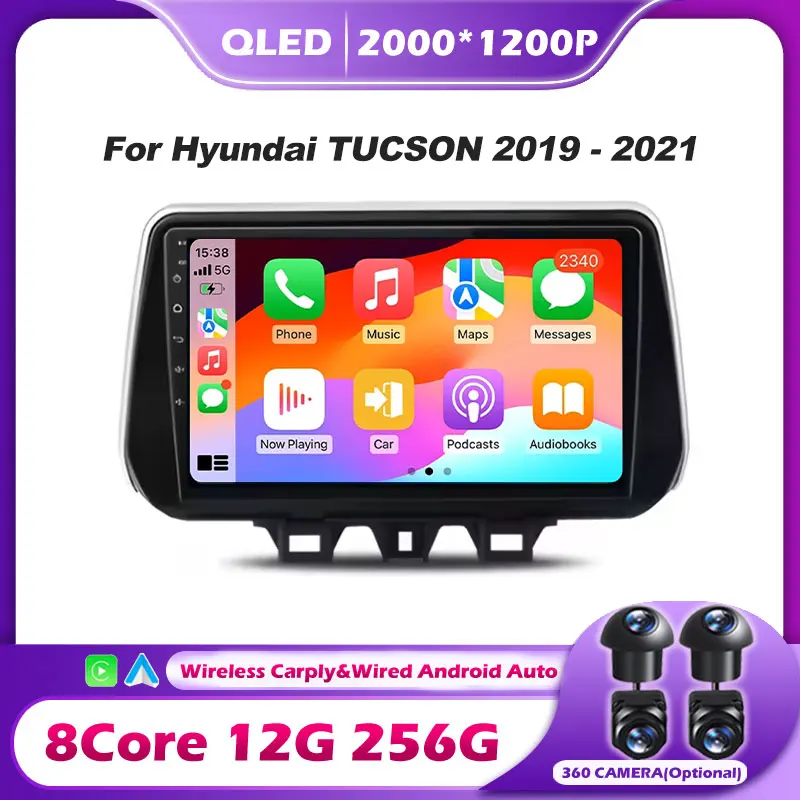 

For Hyundai TUCSON 2019-2021 Android Auto Wireless Carplay Car Radio Multimedia Player GPS Navigation 4G WIFI Stereo Head Unit