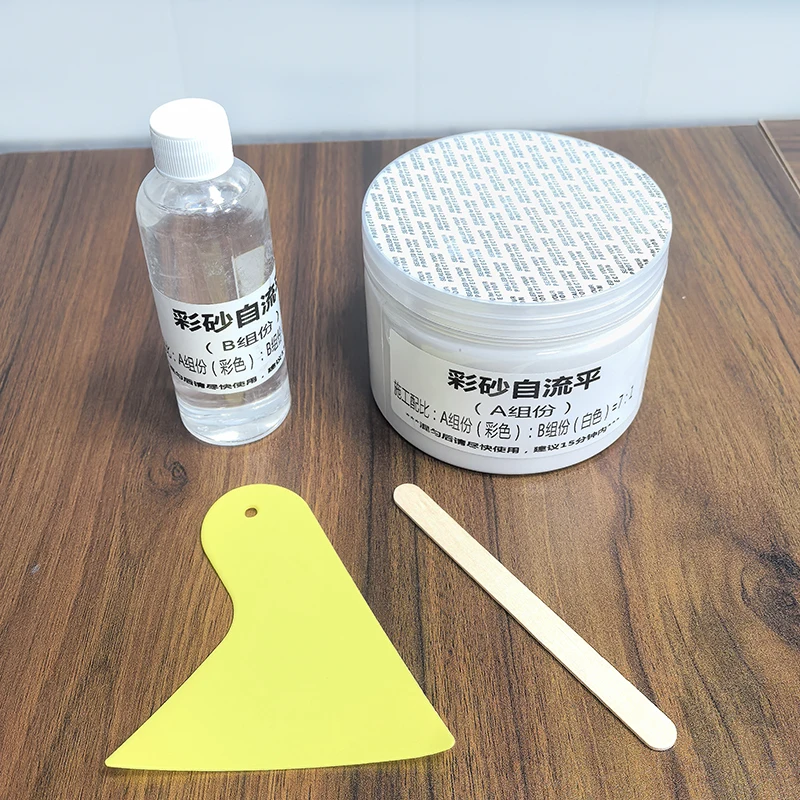 0.8KG 7:1 Polyurethane Colored Sand Floor Coating Floor Paint Construction Convenience Alkali Bright Waterproof Tile renovation
