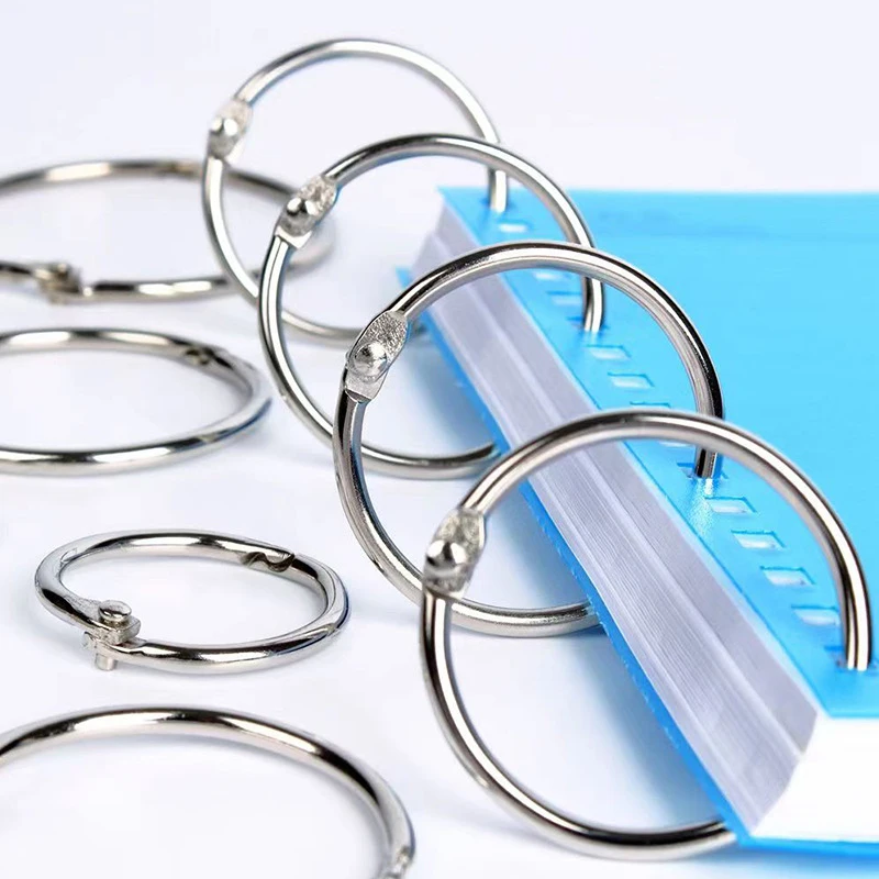 12PCS Metal Ring Binder Book Ring Photo Album Binding Ring for DIY Office Book Paper Open Loop Clasp Binding Supplies 20-39mm