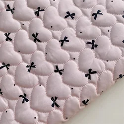 Pink Blue Cotton Fabric Love Bow Handmade Diy Clothing Children's Pet Cotton-Padded Bag Fabric