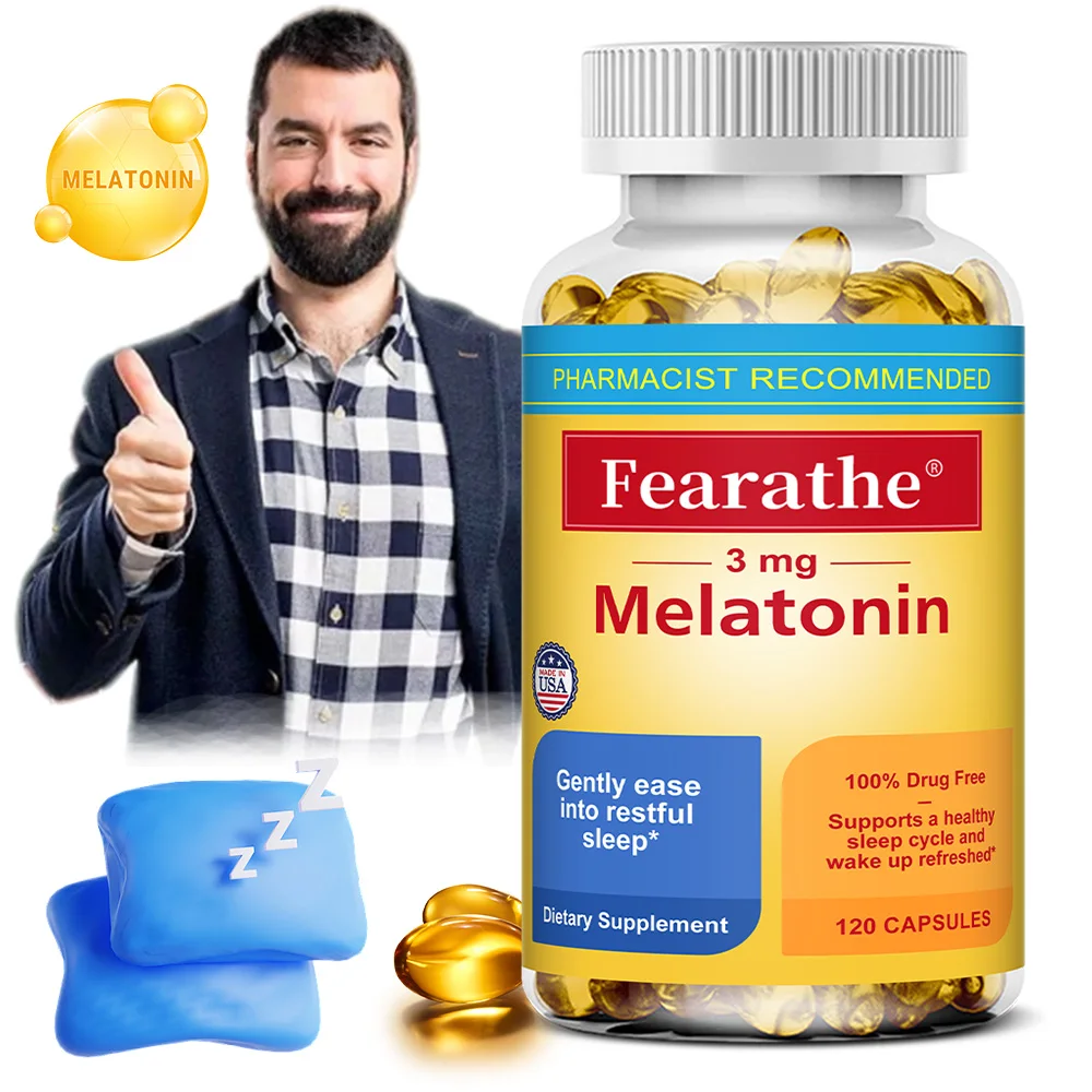 

Melatonin Capsules - with Calcium, Sleep Dietary Supplement, To Promote Sleep Quality, Help Deep Sleep, Support Immunity