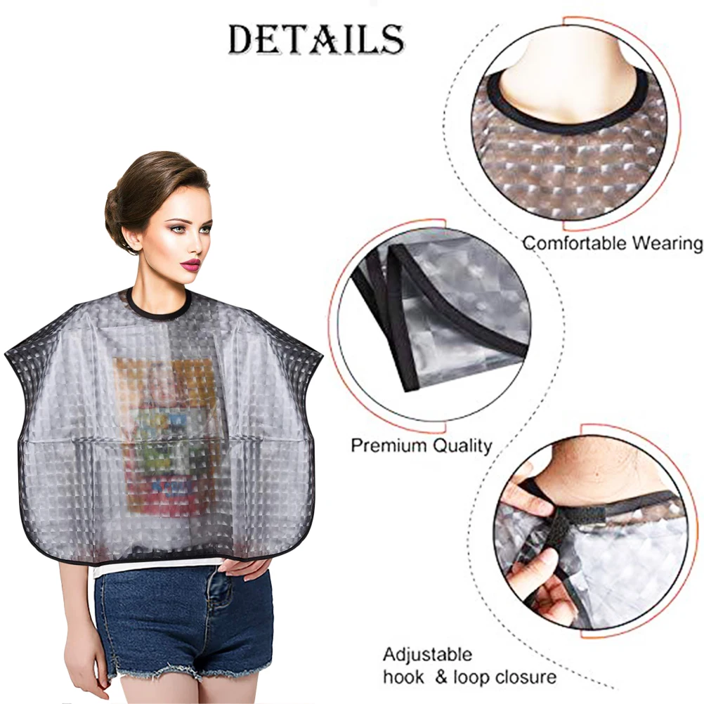 

Hair Dye Shawl Salon Cape Styling Apron Haircut Cloak Barber Supplies Child 22 Inch EVA Waterproof Lightweight
