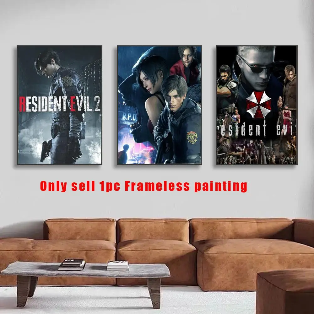 Resident Evil Poster HD Self-Adhesive Wall Decals For Living Room & Bedroom Home Decor Gift