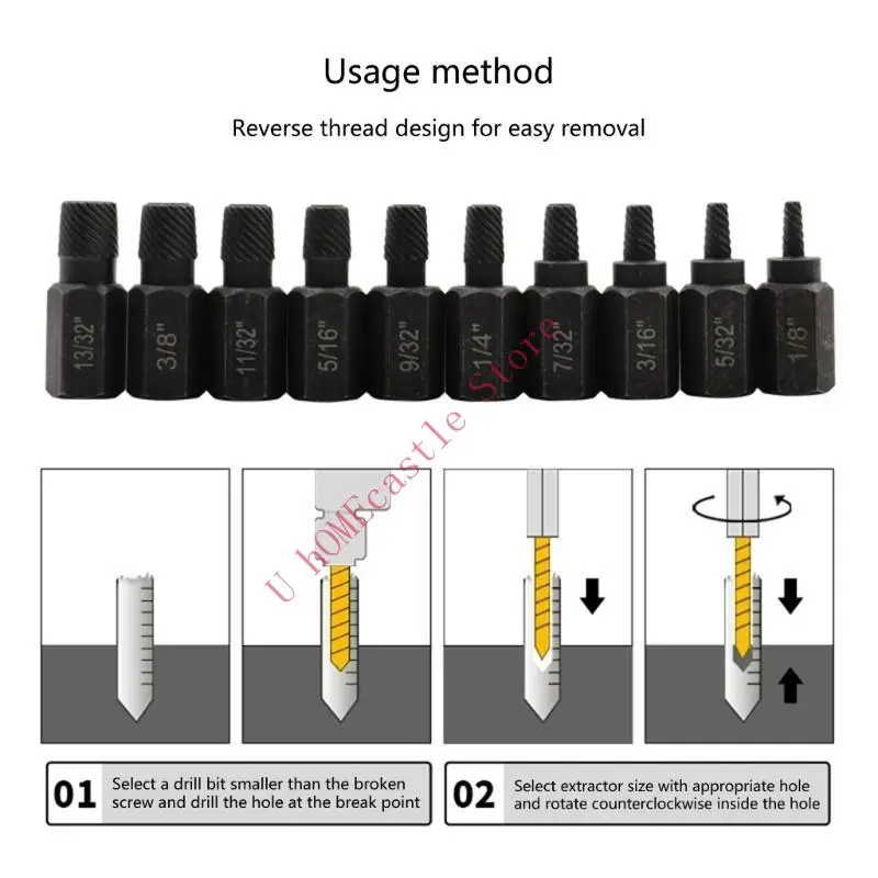 

63HF Hexagonal Head Connnect Vint Extractor Установите легко снять полосатые винты