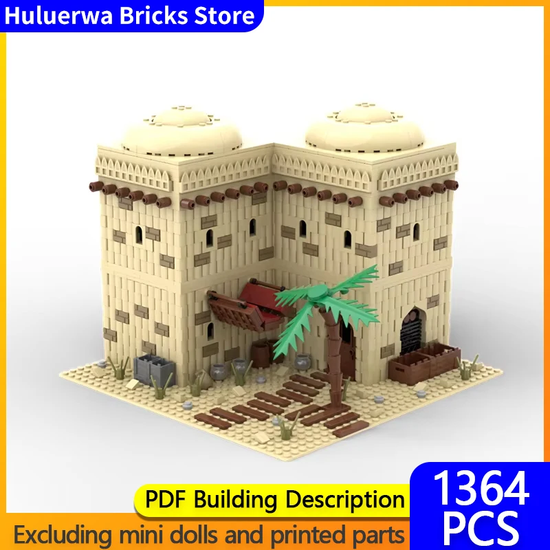 City Street View Model MOC Building Bricks Desert House Residential Modular Technology Gifts Holiday Assemble Children Toys Suit