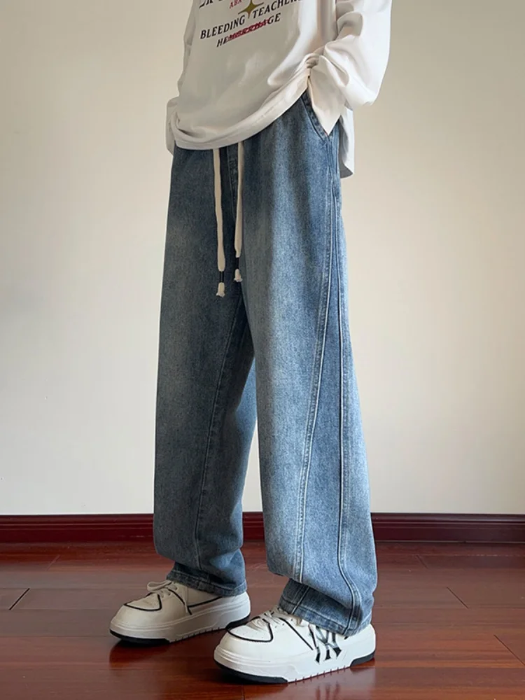 

Slim Fit Straight Leg Jeans Men's Summer Thin New High Street Loose Casual Long Pants Trendy Versatile Wear Resistant Lightwe...