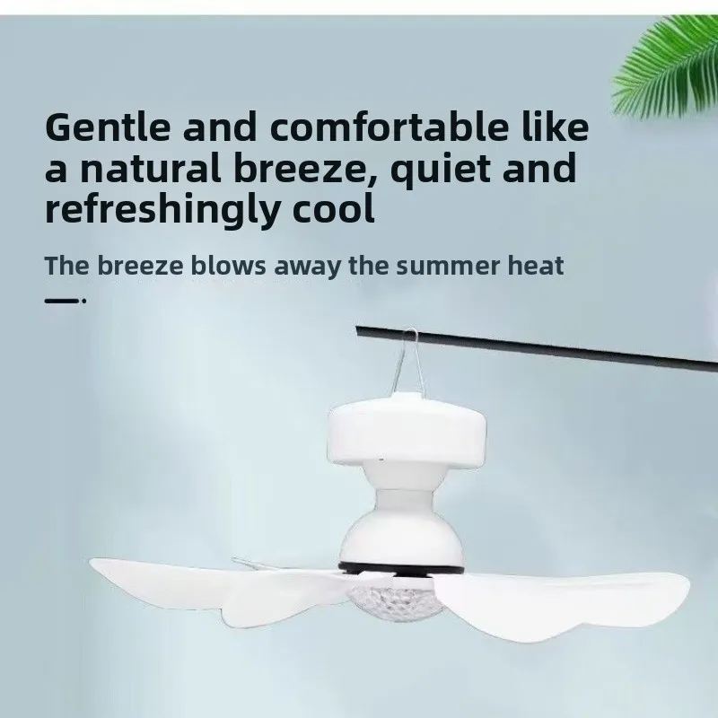 Screw fan light, modern restaurant chandelier fan, bedroom intelligent remote control ceiling fan light