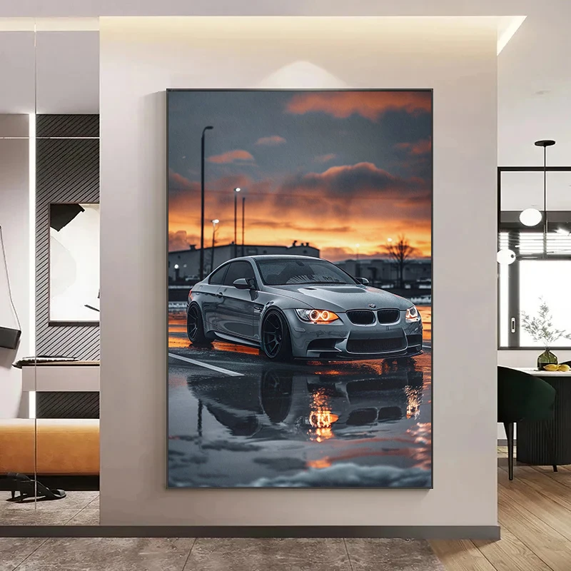 Modern BMW-M4 Luxury Super Sports Car Racing Collection Poster and Prints Canvas Printing Wall Art Picture for Living Room Decor