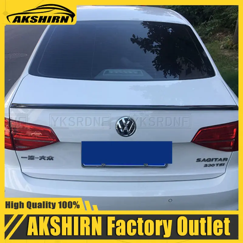 Use For Volkswagen VW Jetta MK6 2012--2018 Year Spoiler ABS Plastic Carbon Fiber Look Rear Trunk Wing Car Body Kit Accessories