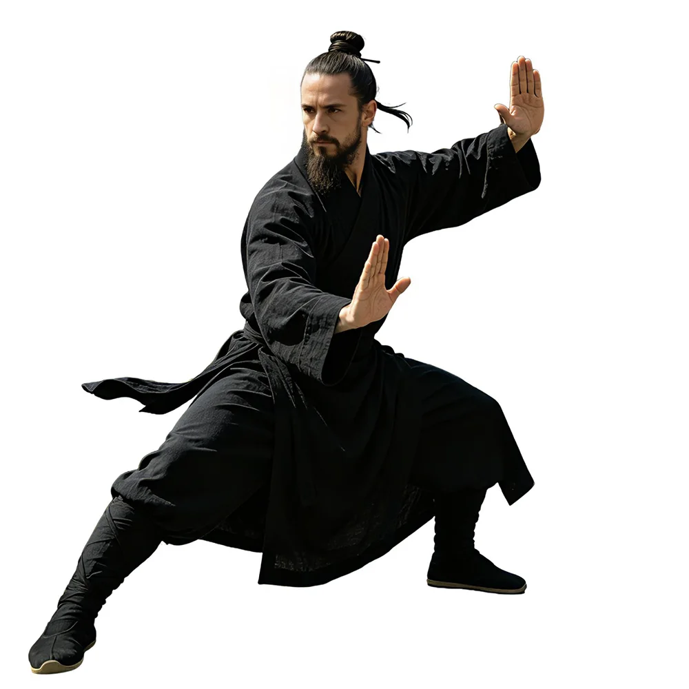 2026 Hot Sale Wudang Taoist Robe Set Traditional Chinese Cross Collar Kung Fu Tai Chi Uniform for Practice & Me