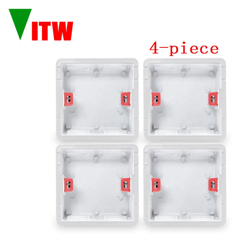 Vitw Wall socket installation bottom box, 86mm * 86mm junction box concealed and buried in the wall, EU switch accessories