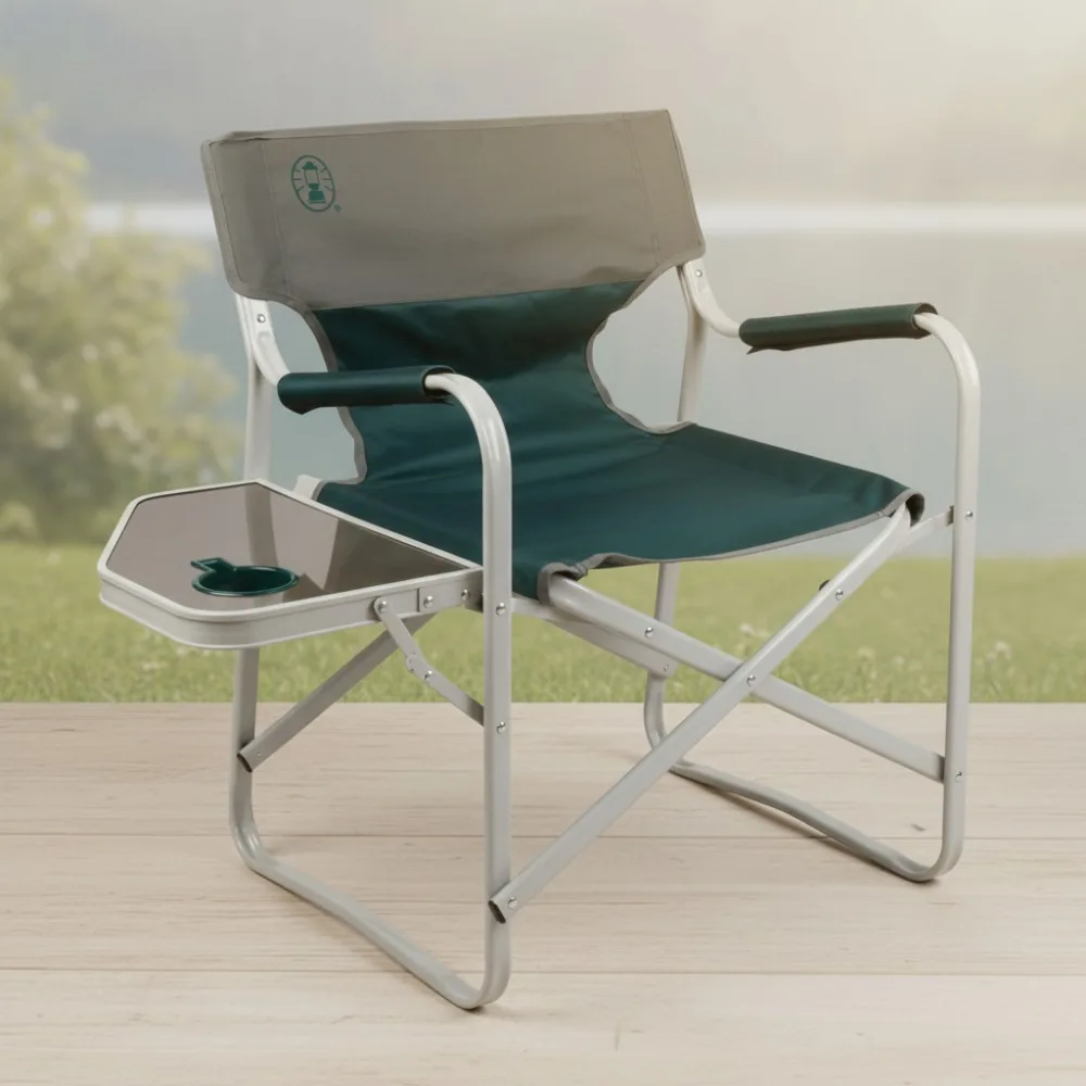 

Складной стул для кемпинга с приставным столиком и подстаканником, устойчивый к атмосферным воздействиям портативный уличный стул для взрослых