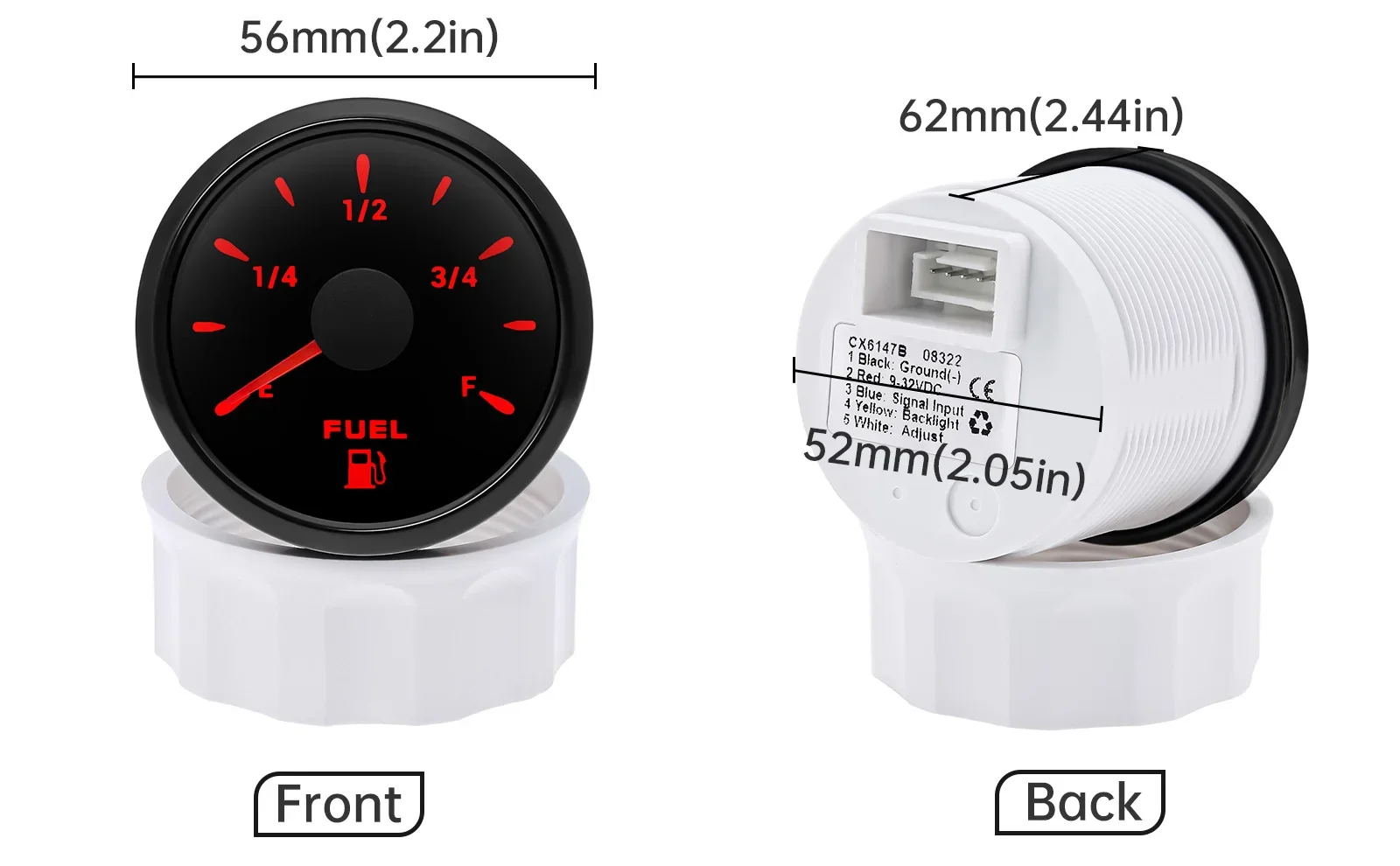 7-Farben Hintergrundbeleuchtung Kraftstoffstandsanzeige E-F Zeiger Digitaler Kraftstoffmesser +100MM-500MM Ölstandsensor für Auto und Marine – Detail 10