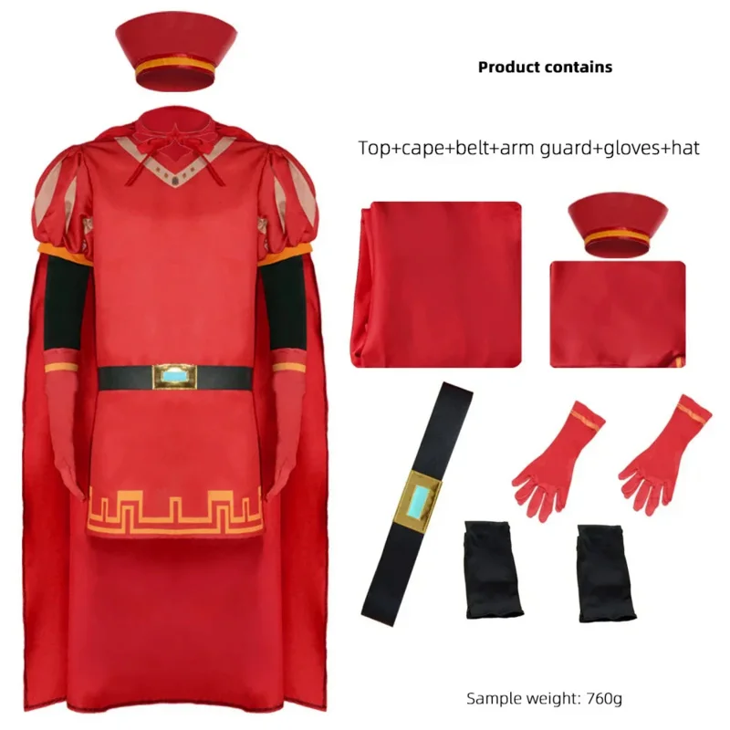 

Lord farquad cosplay costume outfits robe hat Halloween Carnival party rode play disguise suits for adult boys Mens