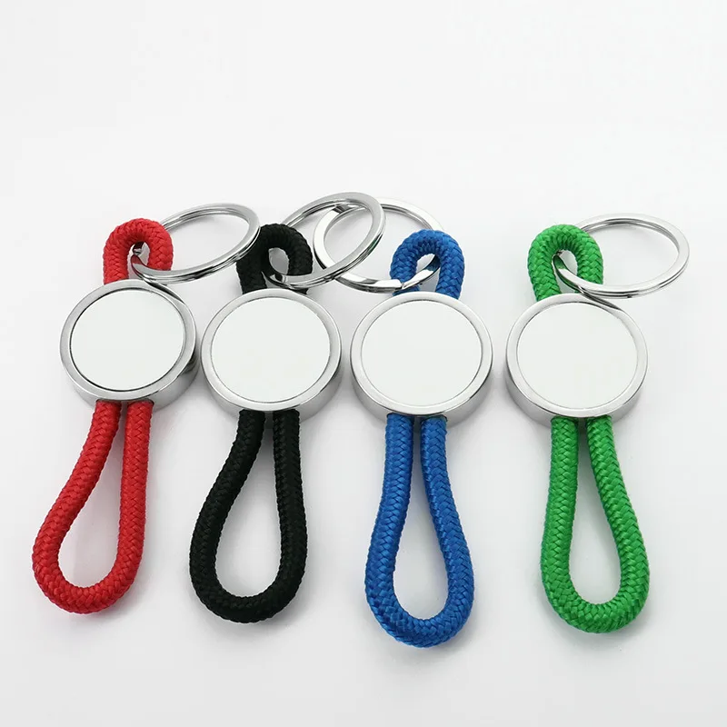 

20pcs/Lot Blank Sublimation Color Nylon Rope Keychain With Round Aluminum Sheet INk Transfer Printing Heat Press DIY Print