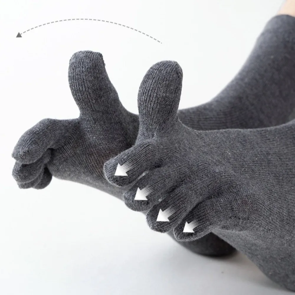 

Fashion Hosiery Men's Five Finger Socks Anti-slip Odor Resistant Five Toe Socks Cotton Solid Color Sports Socks Four Seasons