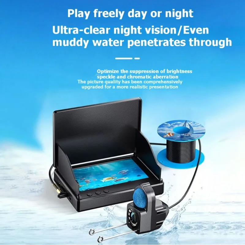 

HOTB72A Underwater Fishfinder Camera Wide Angle Infrared Night Vision 4.3Inch IPS Display Waterproof For Ice Fishing On Boat In