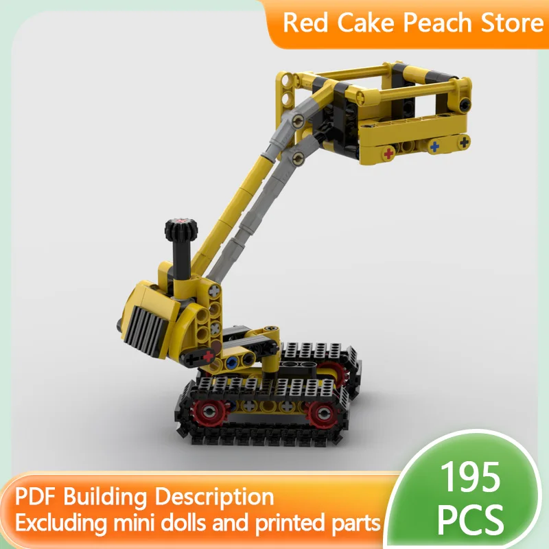 

City Car Model MOC Building Bricks Tracked Cherry Picker Equipment Modular Technology Children Holiday Gifts Assemble Toys Suit