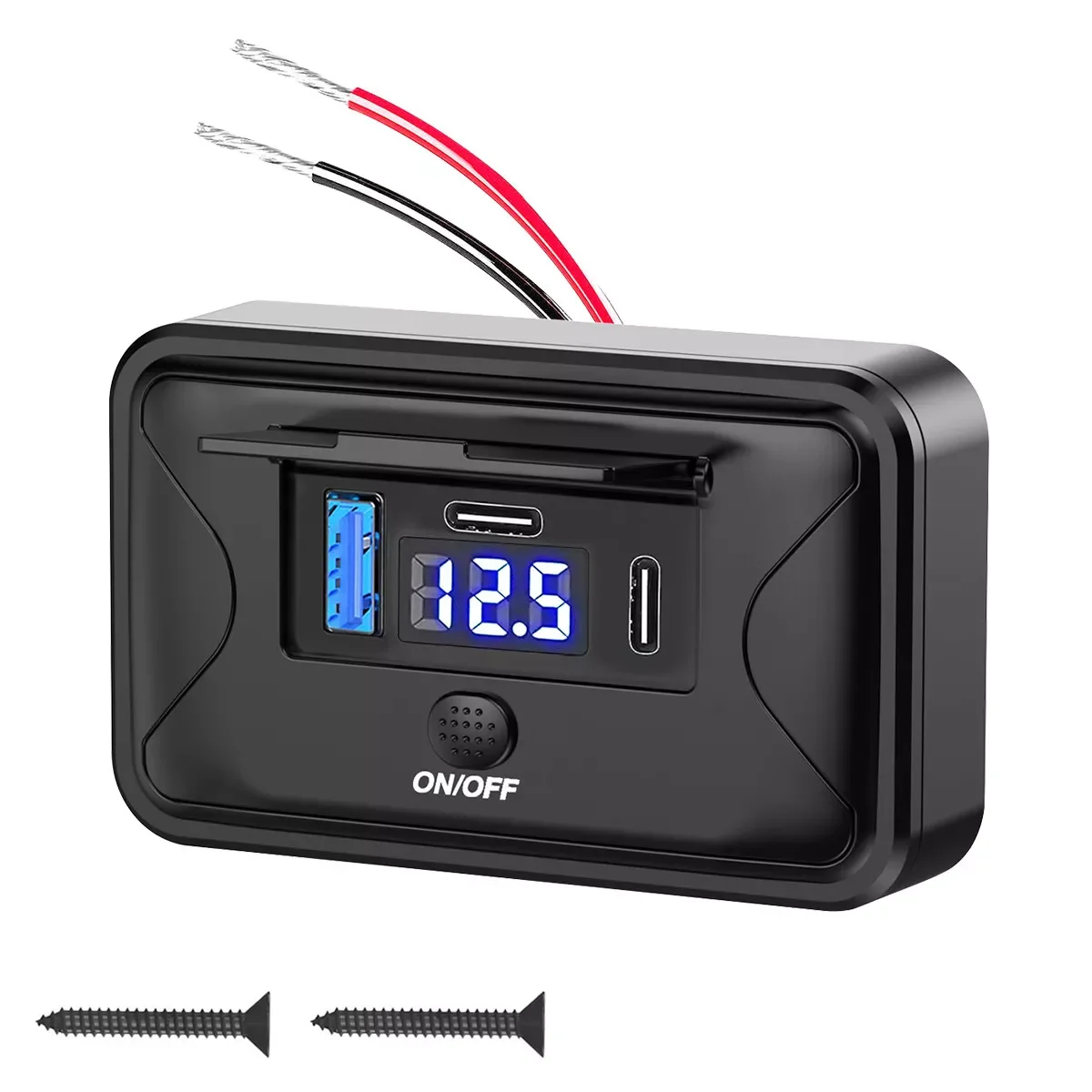 

90W Car PD Type-C USB Port Fast Charger DC 12V-24V Socket Power Socket Panel New Car Charger Socket Adapter Accessories
