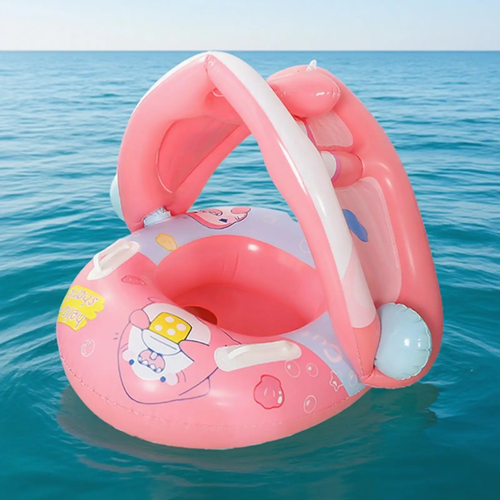 Horn Boot aufblasbare Baby Schwimmen Float Schwimmen Trainer Pool Schwimmt Schwimmen Ring Baldachin Schwimmen Ring Für Säuglings Schwimmer