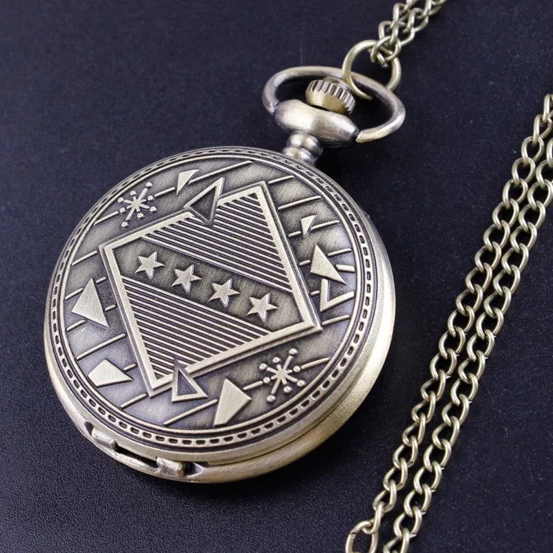 Orologio da tasca al quarzo retrò antico in bronzo per uomo donna Steampunk vendita calda collana di moda classica orologio a catena regali