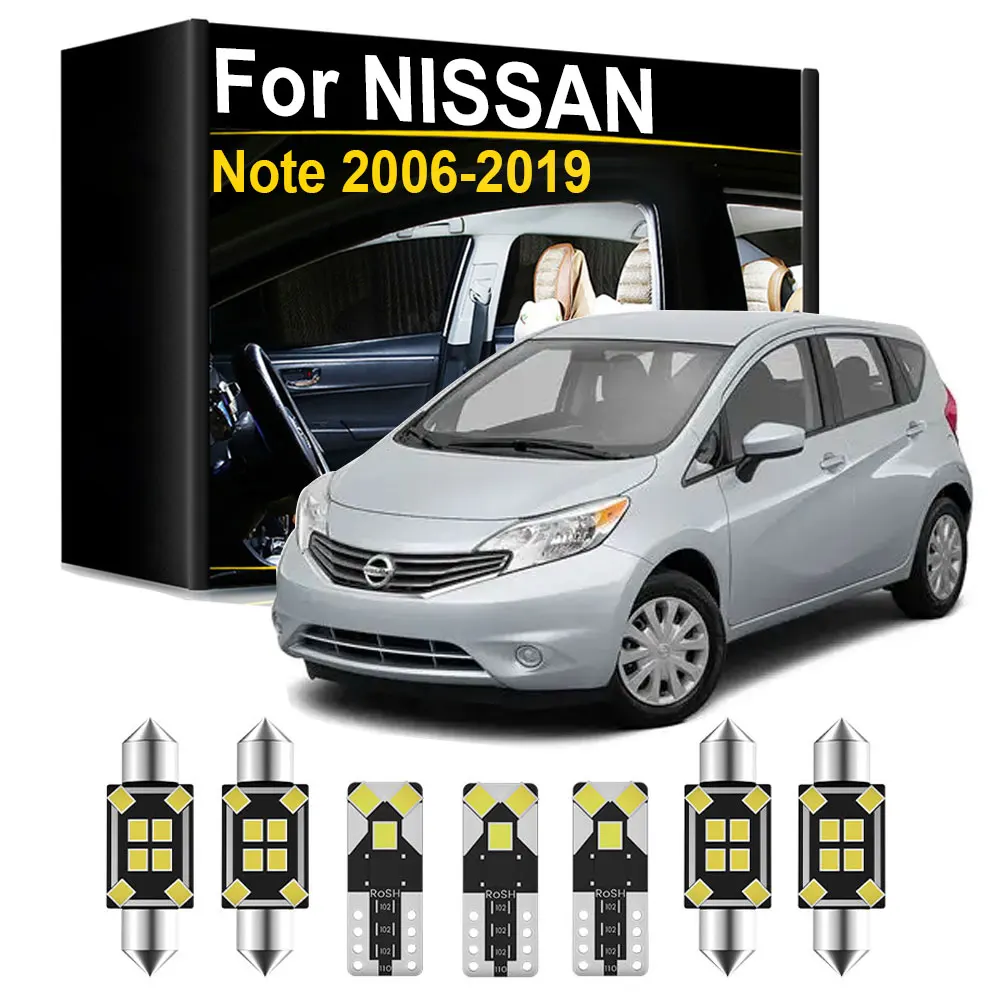 Interior LED Light Kit For Nissan Note E11 E12 2006 2007 2008 2009 2010 2011 2012 2013 2014 2015 2016 2017 2018 2019 Canbus
