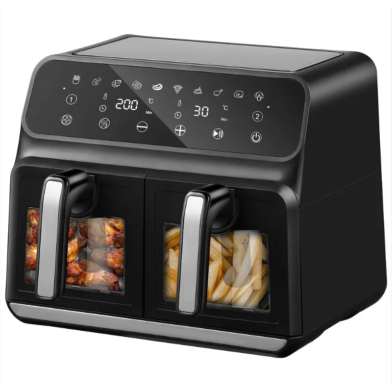 Low Moq Japanese Non Stick  Automatic Smart Oil-free 8L Air-fryer 2300W Air Fryer Oven Dual Portable