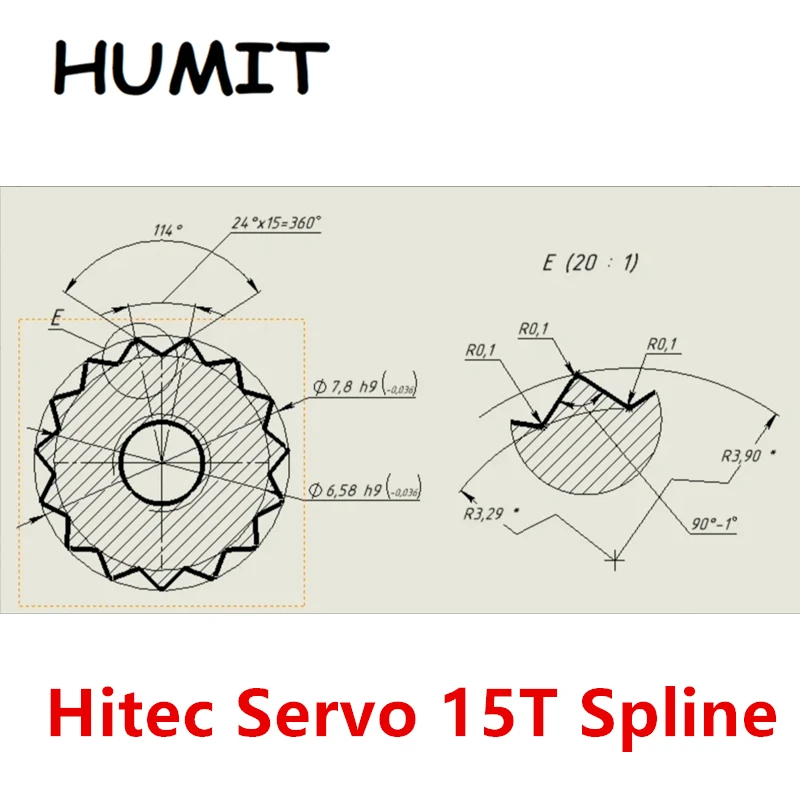 

Hitec Servo 15T Spline Rotary Broach Punch Tools Output Shaft Punching Bit Holder High Speed Steel Material Can be Customized