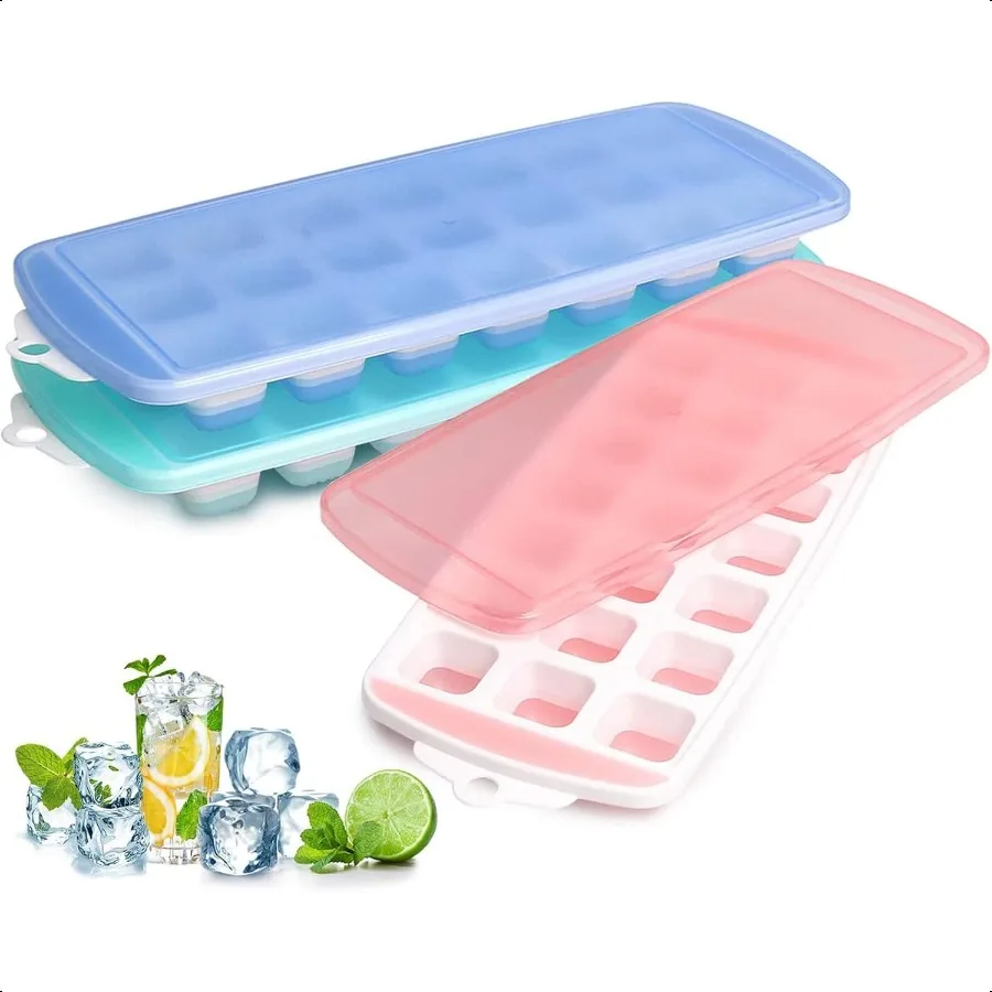 

Small Silicone Mini Ice Cube Trays with Lid for Freezer BPA Free
