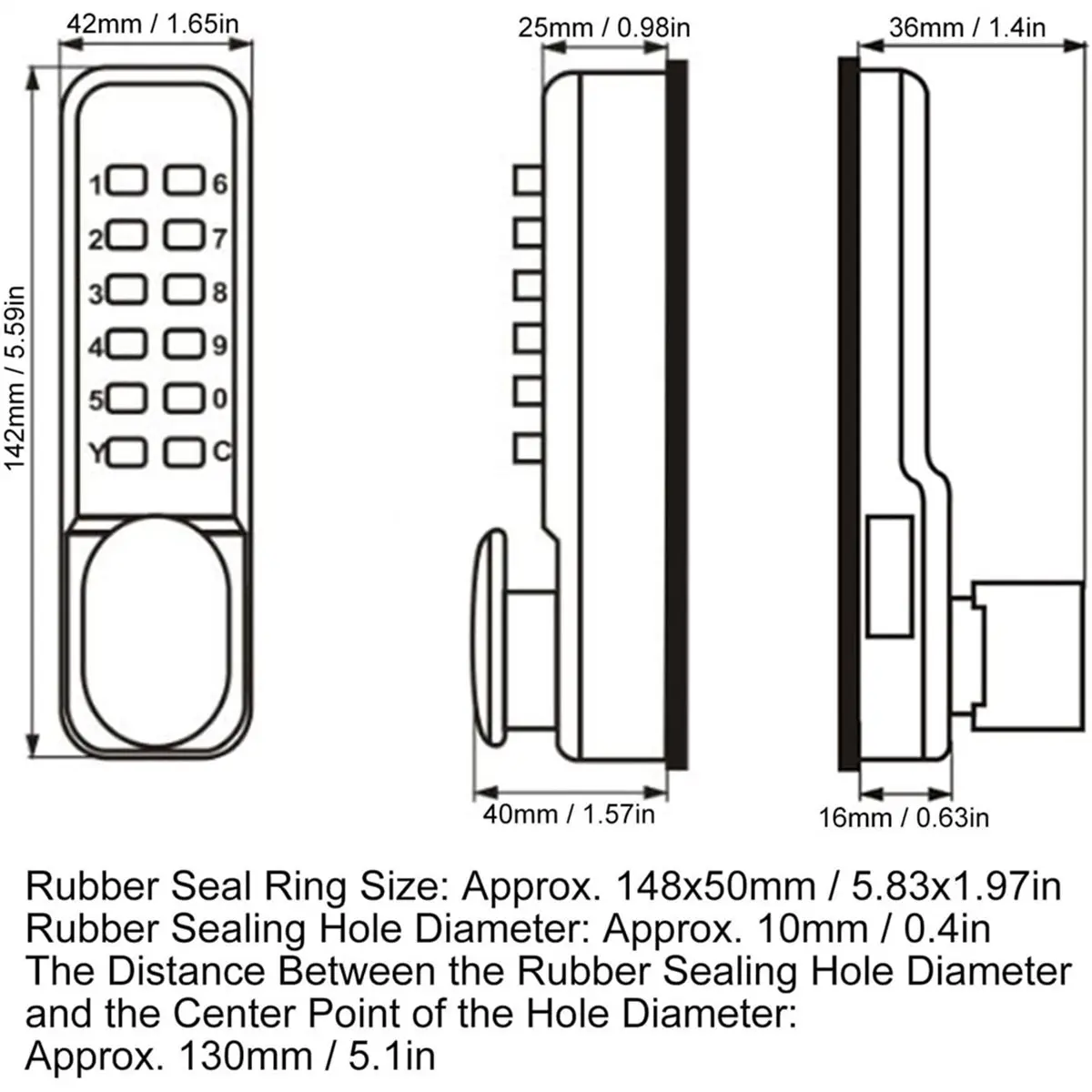 Keyless Gate Locks for Outdoor Fence, Mechanical Keypad Lock, for Outdoor Gate, Patio, Garage, Bidirectional Install