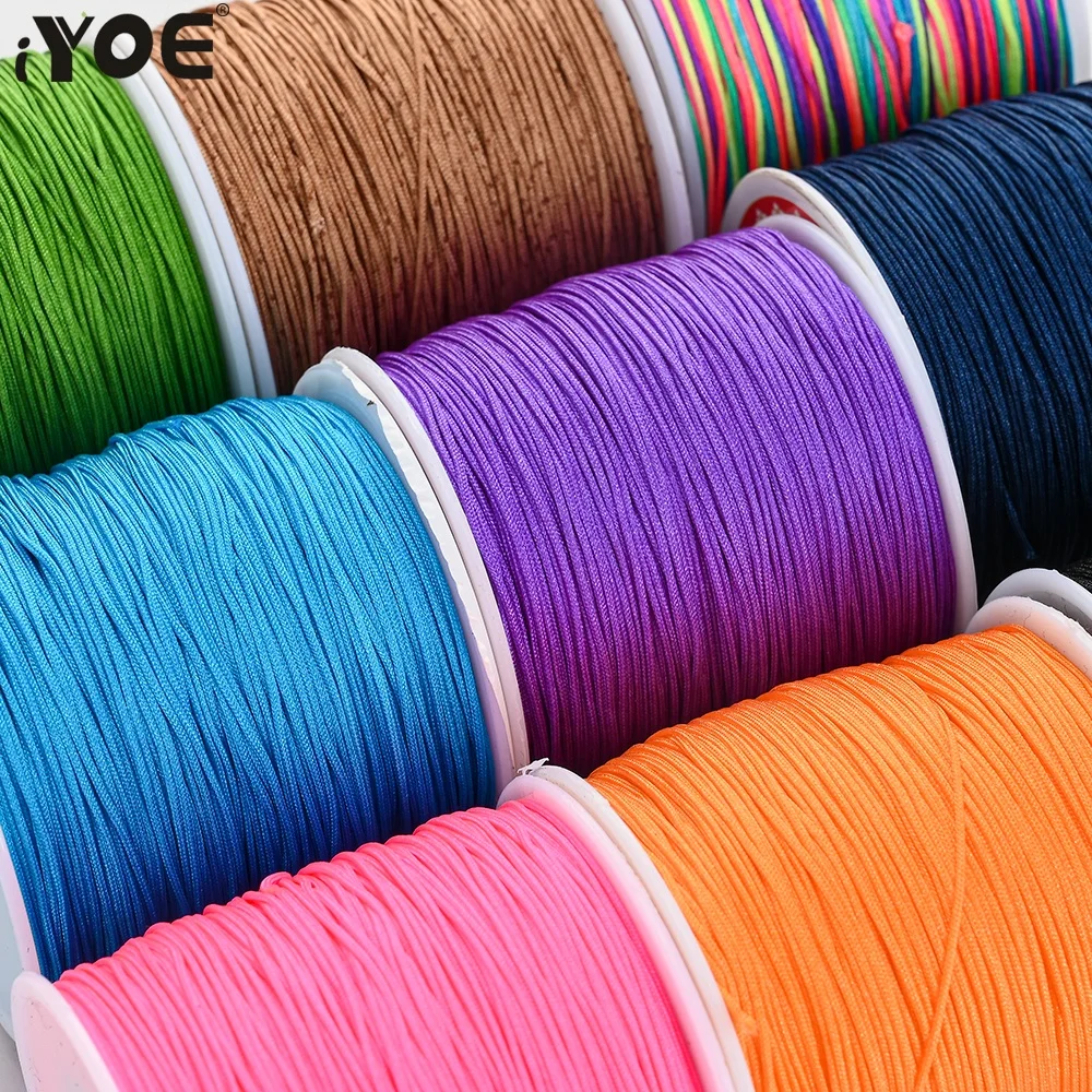 100 m/rollo de 0,8mm, 28 colores, hilo de nailon para hacer bricolaje, pulsera, collar, accesorios artesanales hechos a mano