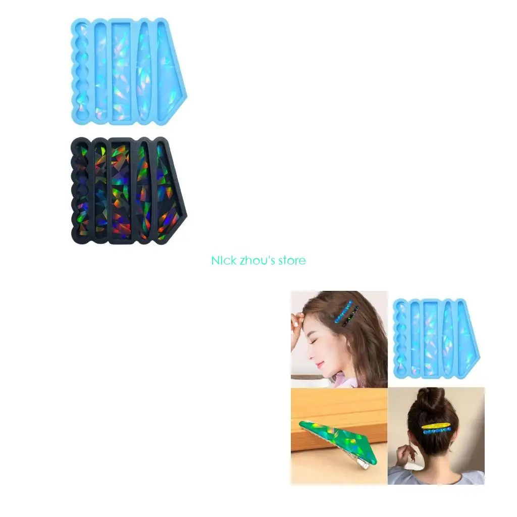 

E15E Hair Clips Silicone Resin Mold Jewelry Casting Mold for Hair Pin Pendant Making