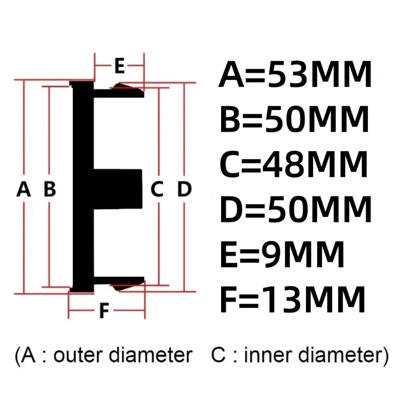 4er-Set 53MM (Clips 48MM) Radnabenkappen ohne Emblem, blanko, für Felgen, Staubschutz, Ersatz-Autozubehör – Detail 4