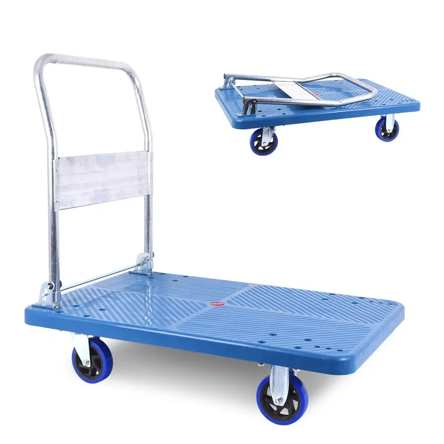 

660lbs Push Cart, Foldable Platform Truck with Wheels for Loading, Storage, Warehouse