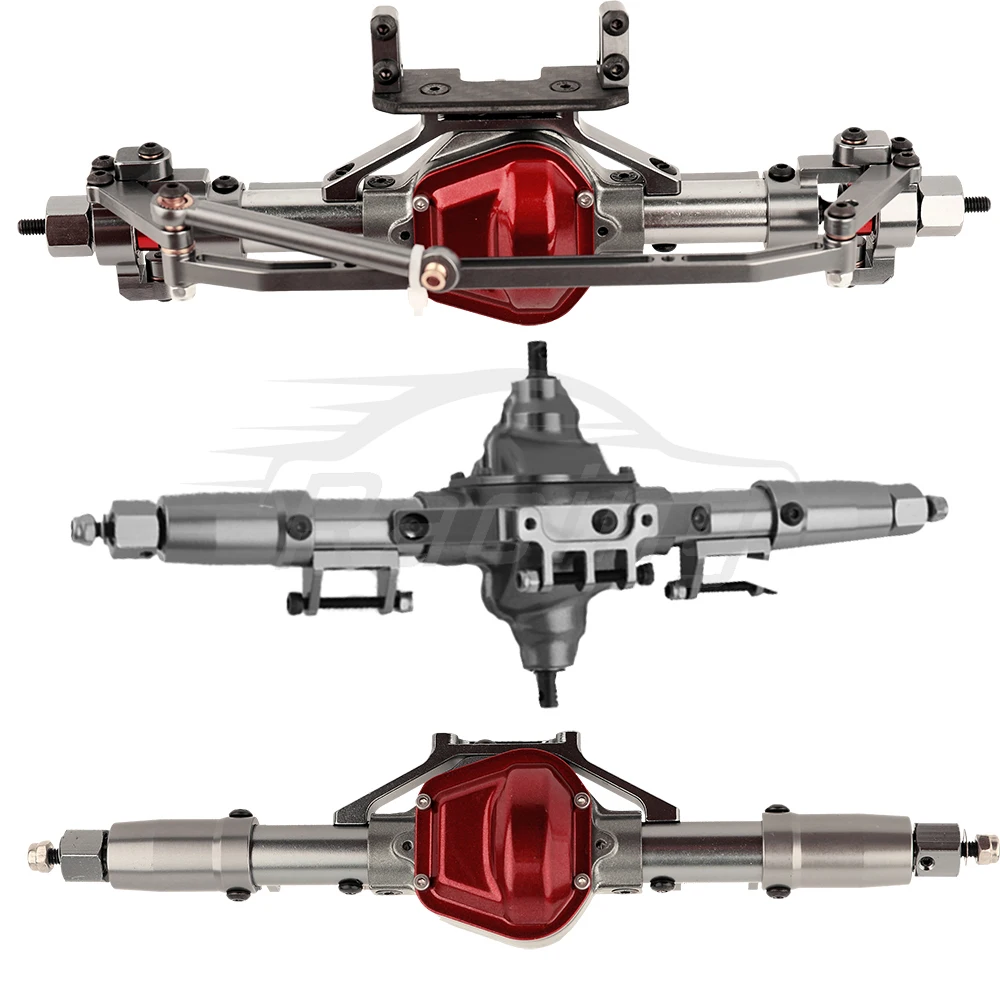 Metalllegierung Vorne Mitte Hinten Gerade Achse mit Servo Basis für 1/10 RC Rock Crawler Auto Axial SCX10 RC 4WD D90 Upgrade Teile