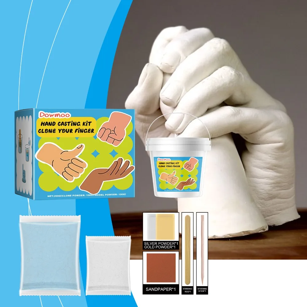 Family Hand Casting Kit Hand Printing Mold Plaster Handprint Keepsake Casting Hand Holding Statue Molding Foot Print Model Set