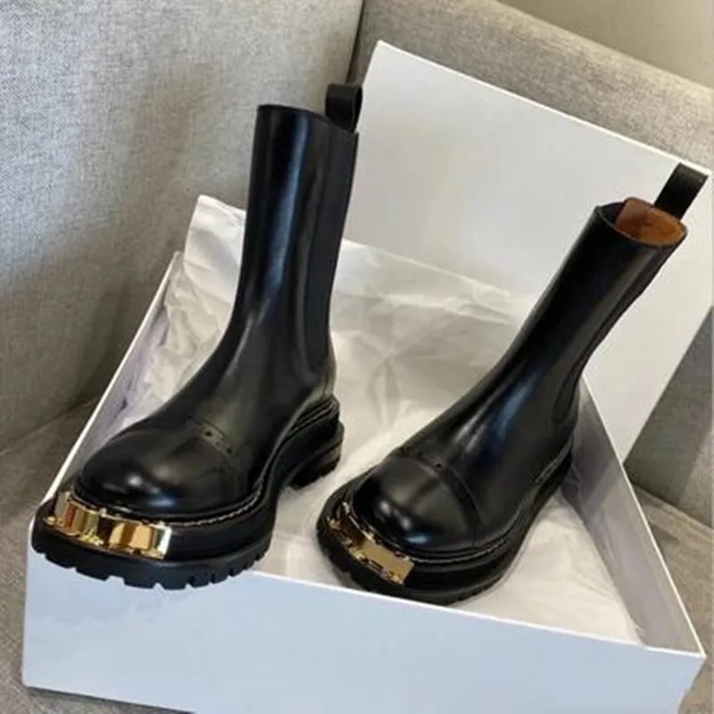Botines de piel sintética con plataforma para mujer, calzado con cordones, botas de motocicleta de fondo grueso, zapatos informales a la moda, 2021