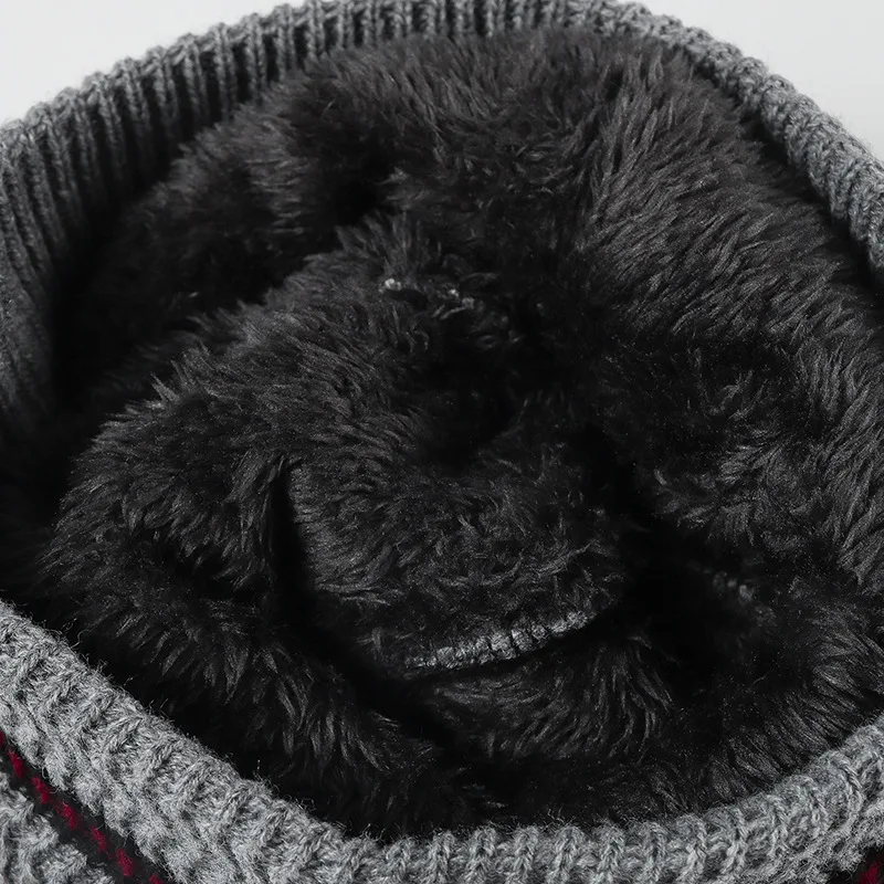 Women's Beanie Caps Winter Color Blocked Cap Plush Thick men's Knitted Hat Warm Brimless Cold Hats Woolen Hat 4m628 3