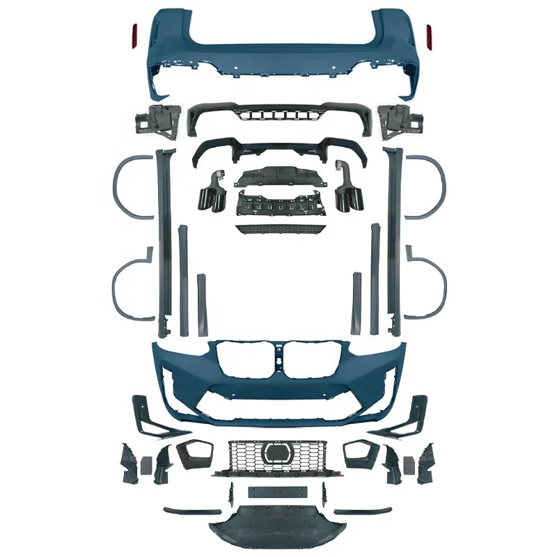 New Body Kit for X3 (G01/G08 LCI) Upgrade to 2022 X3M (F97 LCI) Style Front & Rear Bumper Assembly with Fog Light