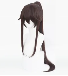 Yamada Asaemon Sagiri peruka do Cosplay peruka peruka z włókna syntetycznego Anime Hell radise Cosplay 80CM brązowo-czarne długie włosy