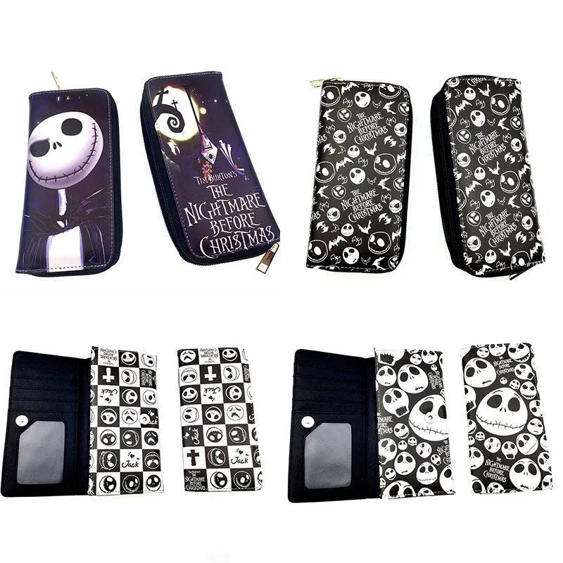 

The Nightmare Before Christmas Wallet Buckle Zipper PU Long Cartoon MultiFunction Large Capacity Change Storage Money Bag Gift